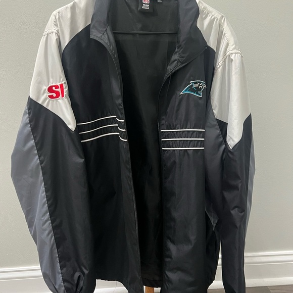 Reebok Men’s XL NFL Team Apparel Carolina Panthers SI Full Zipper Pockets Jacket - Picture 6 of 8
